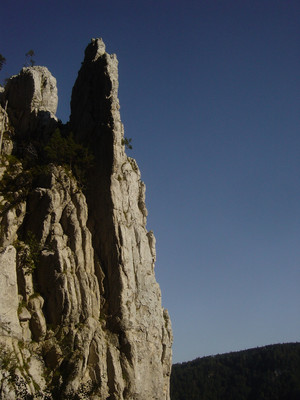 La sortie de la "Voie Normale" vue du couloir de descente. La sortie de la "Voie Normale" vue du couloir de descente.