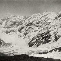 Chkhara et glacier Bezengi par Vittorio Sella