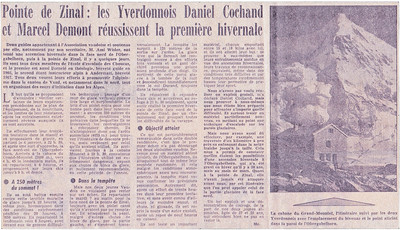 Obergabelhorn et Pointe de Zinal en hiver en 1969 Obergabelhorn et Pointe de Zinal en hiver en 1969