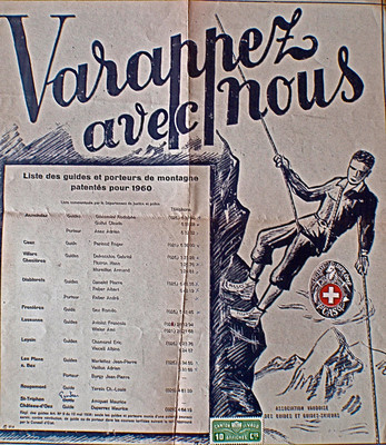 Alliance d'art et d'information 17 guides 4 porteurs seulement en 1960 Alliance d'art et d'information 17 guides 4 porteurs seulement en 1960