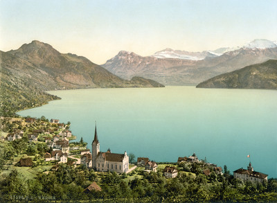 Weggis - lac des 4 cantons en 1900 par Photoglob N°0000007596 Weggis - lac des 4 cantons en 1900 par Photoglob N°0000007596