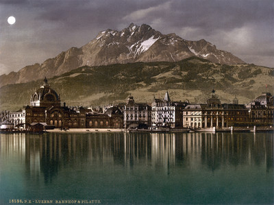 Pilatus - Lucerne - lac des 4 cantons en 1900 par Photoglob N°0000016586 Pilatus - Lucerne - lac des 4 cantons en 1900 par Photoglob N°0000016586