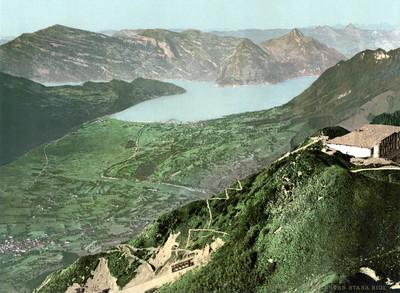 Stanserhorn - lac des 4 cantons en 1900 par Photoglob N°0000001841 Stanserhorn - lac des 4 cantons en 1900 par Photoglob N°0000001841
