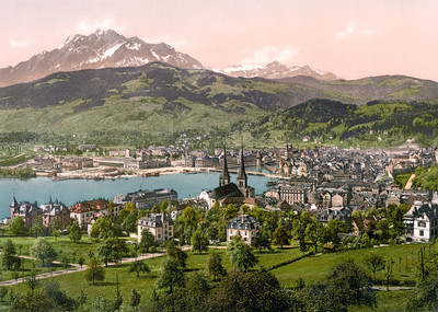 Pilatus - Lucerne - lac des 4 cantons en 1900 par Photoglob N°0000001405 Pilatus - Lucerne - lac des 4 cantons en 1900 par Photoglob N°0000001405