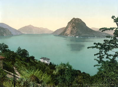 Lac de Lugano - Mont San Salvatore en 1900 par Photoglob N°0000006698 Lac de Lugano - Mont San Salvatore en 1900 par Photoglob N°0000006698