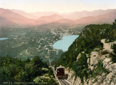 Monte San Salvatore - Lac de Lugano en 1900 par Photoglob N°0000006697 Monte San Salvatore - Lac de Lugano en 1900 par Photoglob N°0000006697