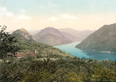 Lac de Lugano en 1900 par Photoglob N°0000001235 Lac de Lugano en 1900 par Photoglob N°0000001235