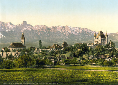 Thoune et les préalpes, Stockhorn en 1900 par Photoglob N°0000001293