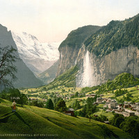 Vallée de Lauterbrunnen en 1900 par Photoglob N°0000016894