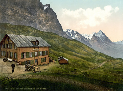 Gross Scheidegg - Eiger en 1900 par Photoglob N°0000017605