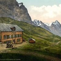 Gross Scheidegg - Eiger en 1900 par Photoglob N°0000017605