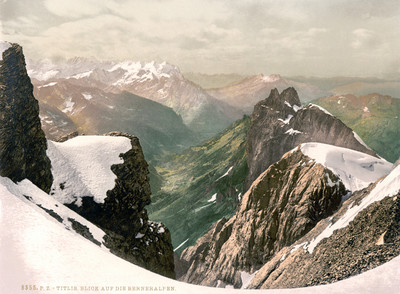 Titlis, vue vers les Alpes Bernoises en 1900 par Photoglob N°0000008355 Titlis, vue vers les Alpes Bernoises en 1900 par Photoglob N°0000008355