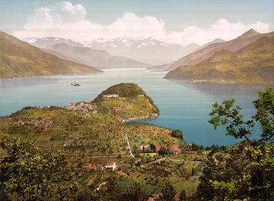 Lac de Côme, Bellagio en 1900 par Photoglob N°0000006749