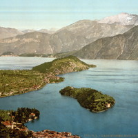 Lac de Côme, baie Tremezzina en 1900 par Photoglob N°0000001398