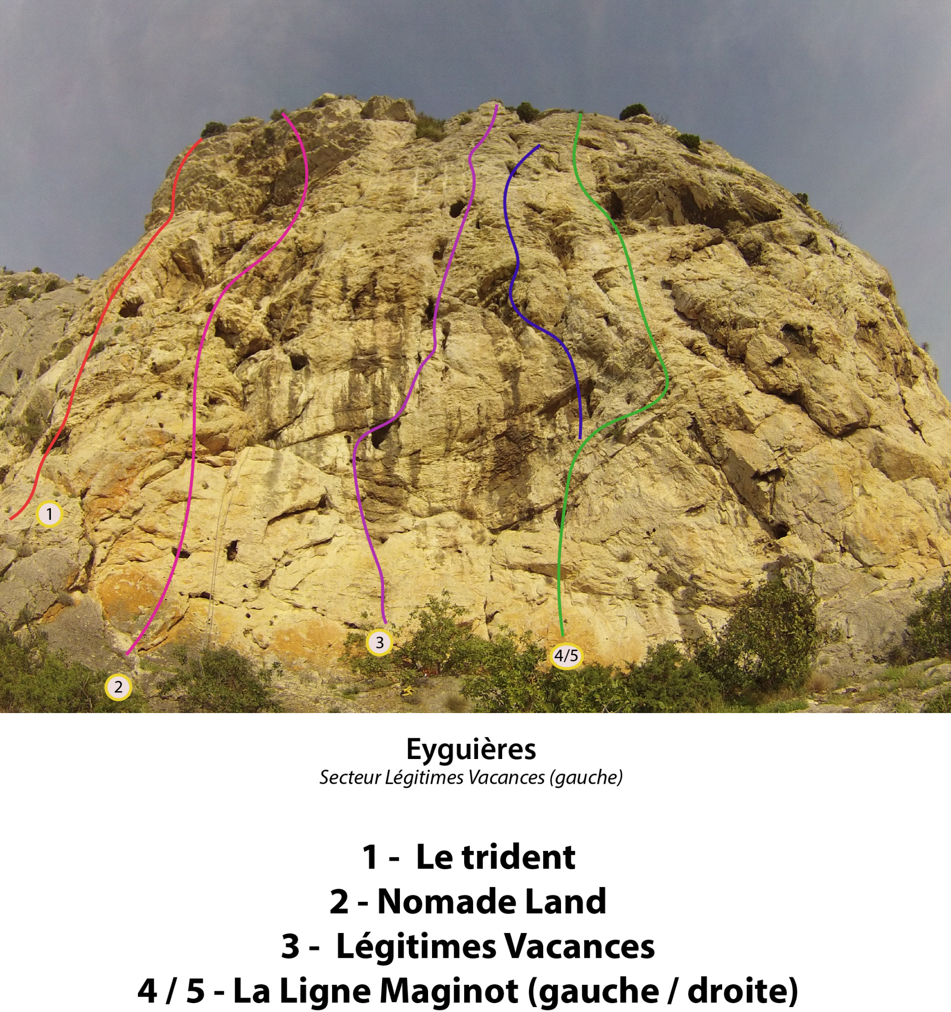 Topo Eyguieres, secteur légitimes vacances (gauche)