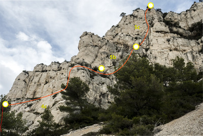 Topo avec cotations Paradis des Mouches Topo avec cotations Paradis des Mouches