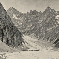 Ecrins - pointe de la Grande Sagne - Pré de Mme Carle - Glacier Noir en 1900 par le TCF