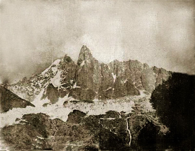 Aiguille Verte, Les Drus, les Flammes de Pierre, par Frederick Crawley en1854