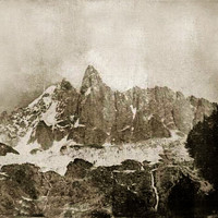 Aiguille Verte, Les Drus, les Flammes de Pierre, par Frederick Crawley en1854