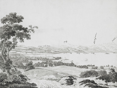 Vue de Morges et Alpes Vaudoises par J.A. Linck Vue de Morges et Alpes Vaudoises par J.A. Linck