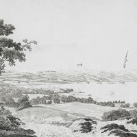 Vue de Morges et Alpes Vaudoises par J.A. Linck