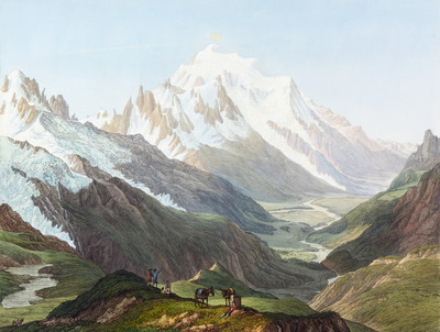 Vallée de Chamonix et Mont Blanc vus du Col de Balme par J.A. Linck Vallée de Chamonix et Mont Blanc vus du Col de Balme par J.A. Linck