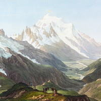 Vallée de Chamonix et Mont Blanc vus du Col de Balme par J.A. Linck