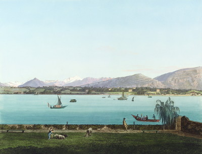 Lac de Genève, Mont Blanc et Salève par J.A. Linck Lac de Genève, Mont Blanc et Salève par J.A. Linck
