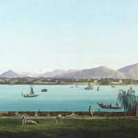 Lac de Genève, Mont Blanc et Salève par J.A. Linck