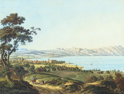 Lac Léman à Morges et Alpes Vaudoises, par J.A. Linck Lac Léman à Morges et Alpes Vaudoises, par J.A. Linck