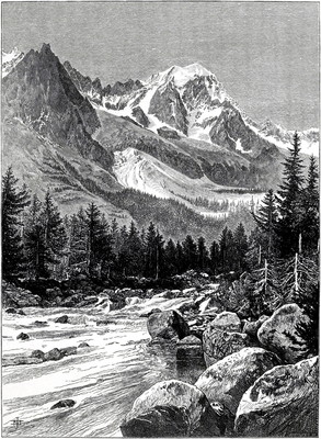 Grandes Jorasses, Val Ferret par Edward Whymper Grandes Jorasses, Val Ferret par Edward Whymper