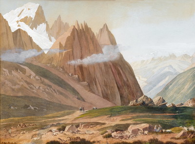 Mont Blanc SW et ses Aiguilles vus du haut Val Veny, par J.A. Linck Mont Blanc SW et ses Aiguilles vus du haut Val Veny, par J.A. Linck