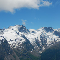 Glaciers en face N de la Meije, fin juin 2014