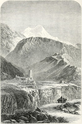 Kazbek vu du sud en 1869, par Edward Whymper Kazbek vu du sud en 1869, par Edward Whymper