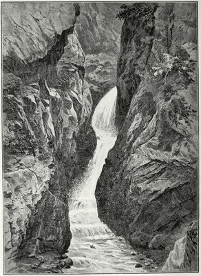 Gorge de Crépin au dessus de St Gervais par Whymper Gorge de Crépin au dessus de St Gervais par Whymper