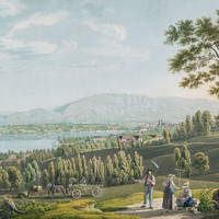 Mont Blanc, Salève, Genève et  Léman par Johann Jakob Biedermann