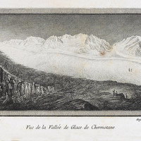 Glacier de Chermotane (Otemma), Aouille Tseuque, Bec d'Epicoune, Mont Gelé, en 1781 par M.T. Bourrit
