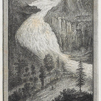 Glacier inf. de Grindelwald, Fiescherhorn, en 1781 par M.T. Bourrit