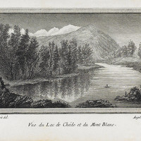Lac de Chède et Mont Blanc, en 1781 par M.T. Bourrit
