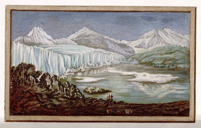 Mont Gelé, Mont Avril, Tour de Bouchine, Combin, Glacier de Chermotane (Otemma) , en 1781 par M.T. Bourrit Mont Gelé, Mont Avril, Tour de Bouchine, Combin, Glacier de Chermotane (Otemma) , en 1781 par M.T. Bourrit