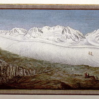 Glacier de Chermotane (Otemma), Aouille Tseuque, Bec d'Epicoune, Mont Gelé, en 1781 par M.T. Bourrit
