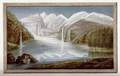 Blüemlisalp et Lac d'Oeschinen, en 1781 par M.T. Bourrit Blüemlisalp et Lac d'Oeschinen, en 1781 par M.T. Bourrit