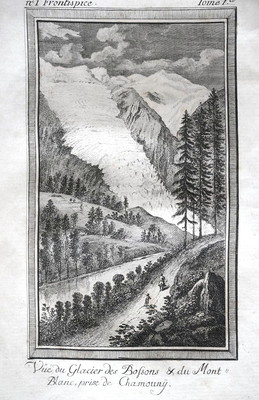 Glacier des Bossons, en 1773 par M.T. Bourrit Glacier des Bossons, en 1773 par M.T. Bourrit