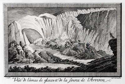 Mer de Glace, source de l'Arveyron, en 1773 par M.T. Bourrit Mer de Glace, source de l'Arveyron, en 1773 par M.T. Bourrit