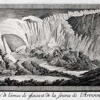 Mer de Glace, source de l'Arveyron, en 1773 par M.T. Bourrit