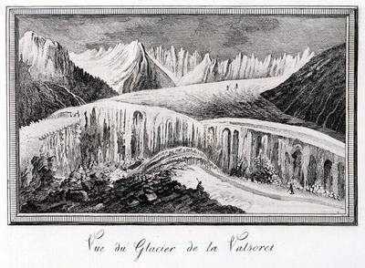 Glacier de Valsorey, en 1773 par M.T. Bourrit Glacier de Valsorey, en 1773 par M.T. Bourrit