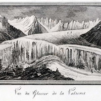 Glacier de Valsorey, en 1773 par M.T. Bourrit