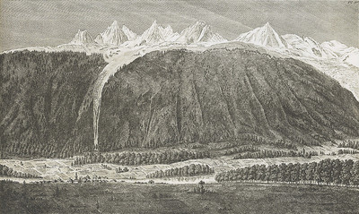 Aiguilles de Chamonix, Glacier de Blaitière, Mont Blanc, par M.T. Bourrit Aiguilles de Chamonix, Glacier de Blaitière, Mont Blanc, par M.T. Bourrit