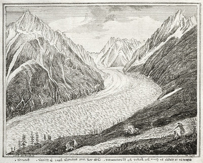 Mer de Glace au Montenvers, par M.T. Bourrit Mer de Glace au Montenvers, par M.T. Bourrit