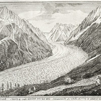Mer de Glace au Montenvers, par M.T. Bourrit